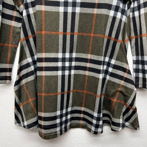 Papillon Flannel Womens Tunic Top Small Side Pockets Academia Chic Warm Cozy - Picture 4 of 13